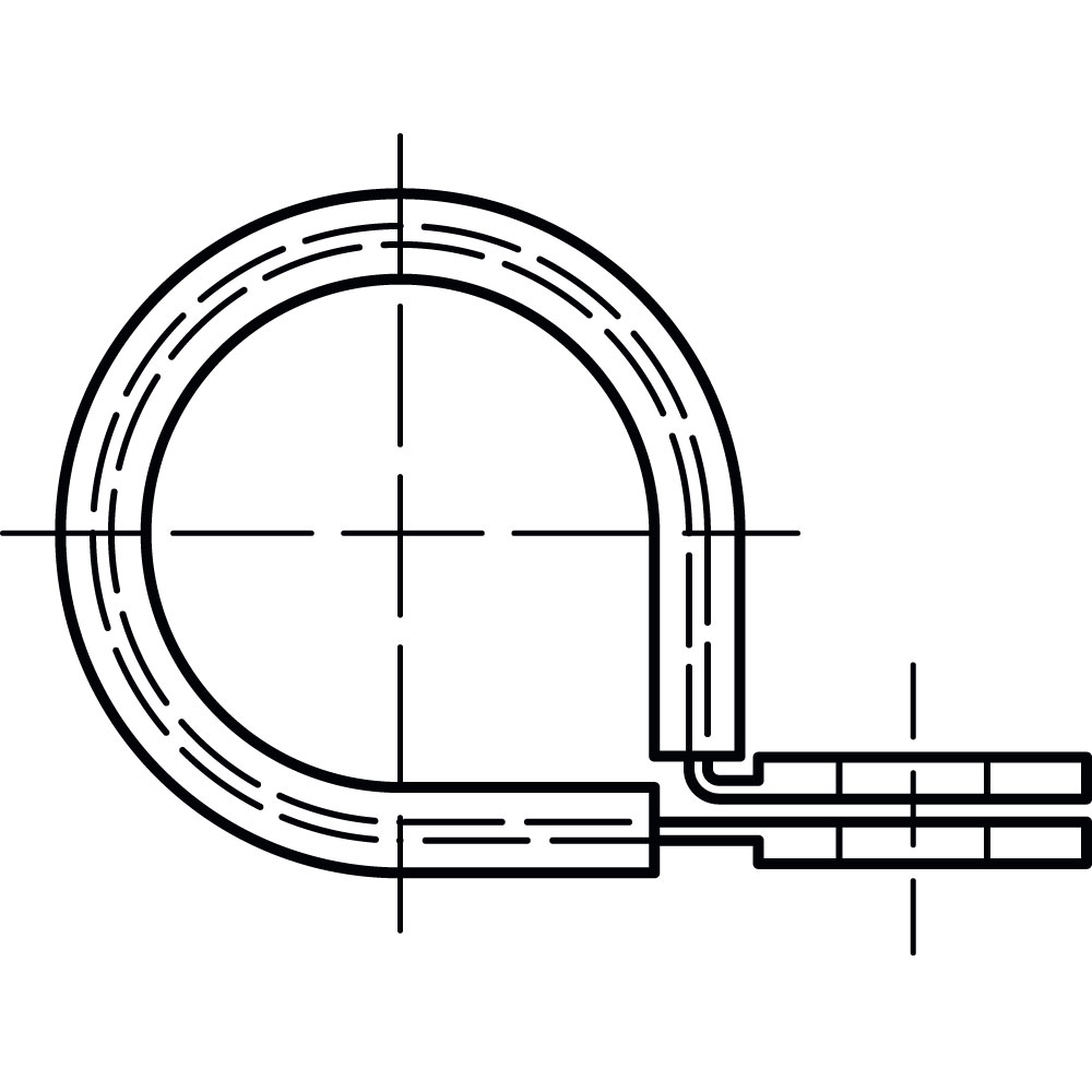 Schellen DIN 3016 ST D1 30 x 20 W1 A2K A2K GALV. VERZ. MIT GUMMIPROFIL VE=50