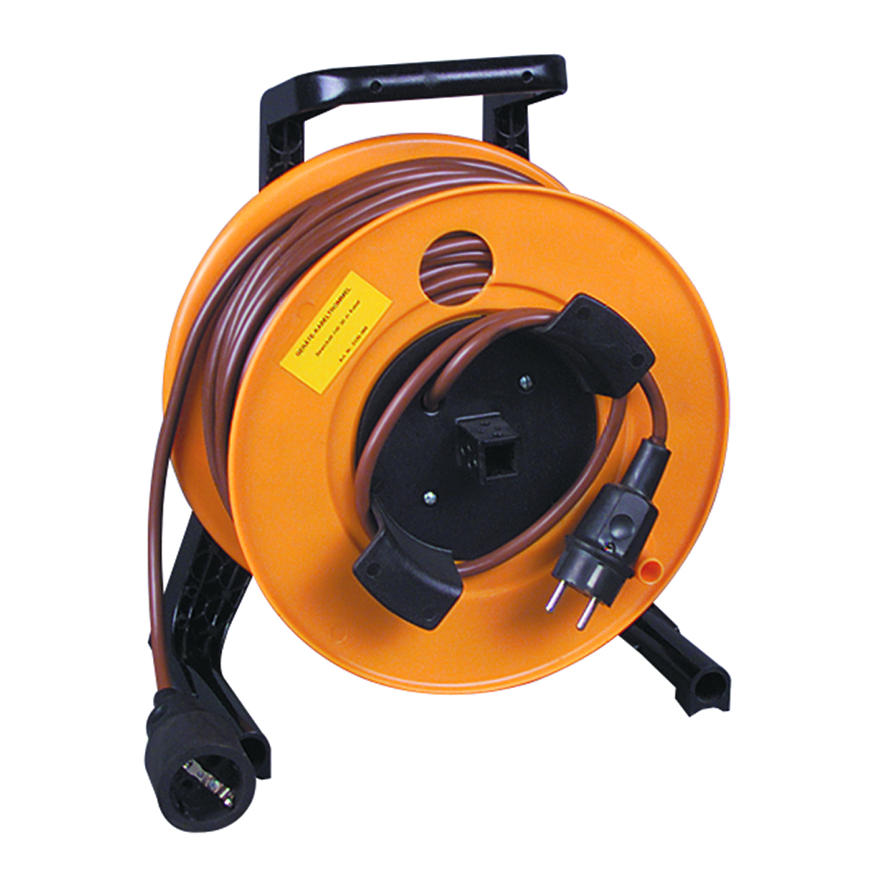 Leitungsroller 230V/16A,50m 3x1,5mm² H05VV-F,1x230V-Kupplung,IP44,Gerüst