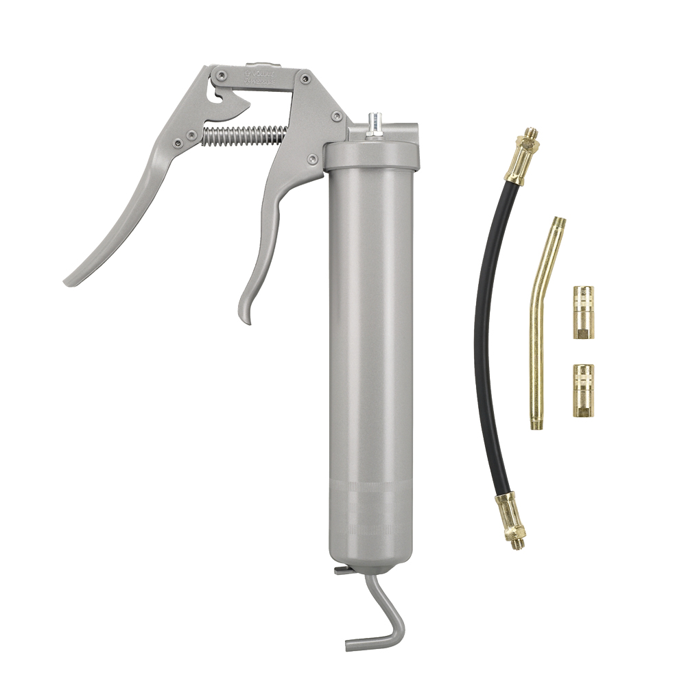 Einhand-Fettpressen-Set 500cm³ mit Flex- Panzerschlauch,für Kartuschen