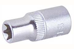 Außentorx-Nuss 1/4" E 5 CV-Stahl verchromt,für M 4 Schrauben