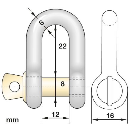 Schäkel 0,5 t hochfest