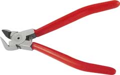 Kunststoff-Seitenschneider 160mm 90° gebogen,Spiralfeder,Schenkel PVCgetaucht