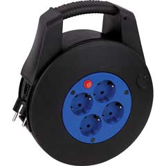 Kabelbox 230V/16A,10m 3x1mm²,4x230V-Dose mit Thermoschutz