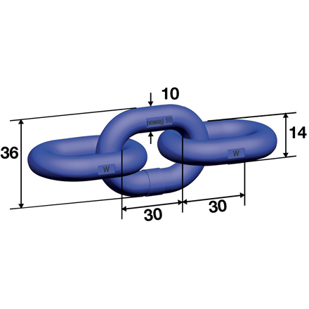 1m Kette Nicralloy G10/10mm - 4,0t GKL10 hochfest,nach EN 818-2