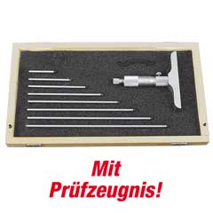 Tiefenmikrometer-Satz 0-200mm,geprüft komplett mit Prüfzeugnis,in Box