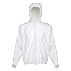 1-Weg-Schutzjacke mit Kapuze Gr.3XL weiß antistatisch, mit Reißverschluß