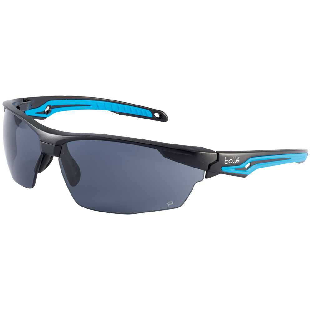 Bügelschutzbrille TRYON rauchglas 52% recyceltes Material, blau/schwarz