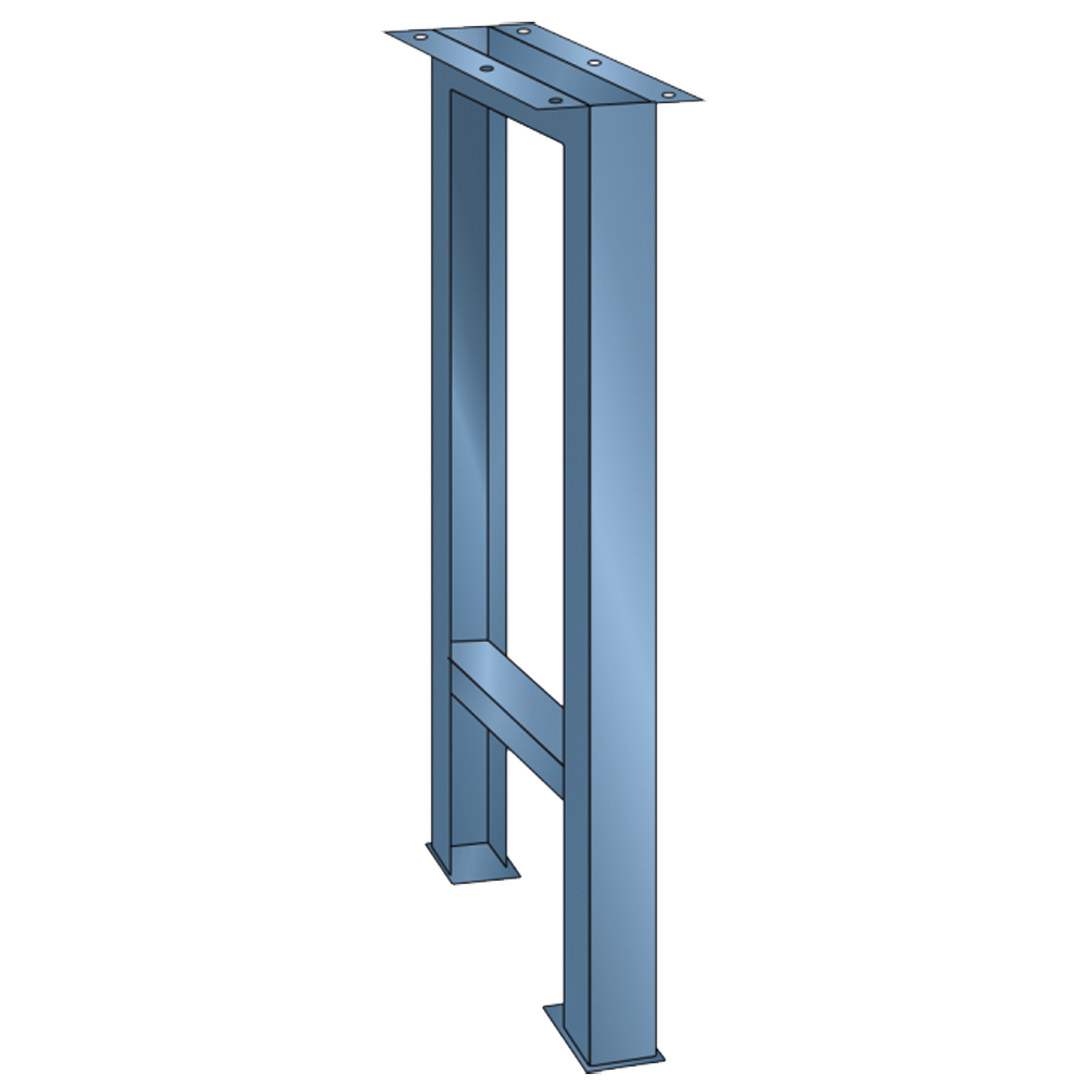Werkbankfuss 800mm hoch,725mm tiefx80mm breit,RAL 5012