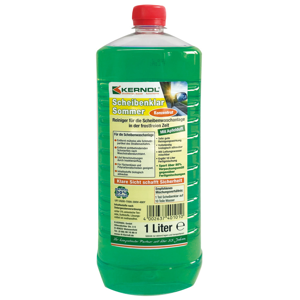 Sommerscheibenreiniger Konzentrat 1 Liter Flasche, verdünnbar 1:10