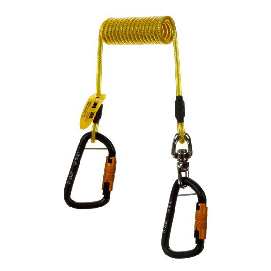 3M DBI-SALA Verbindungsmittel,Spiralband 2 Karabiner,1 Drehwirbel,max.2,3kg Bel.