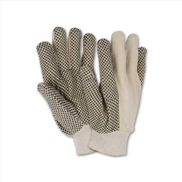 Baumwollhandschuh mit PVC-Noppen Gr. Uni Strickstulpe