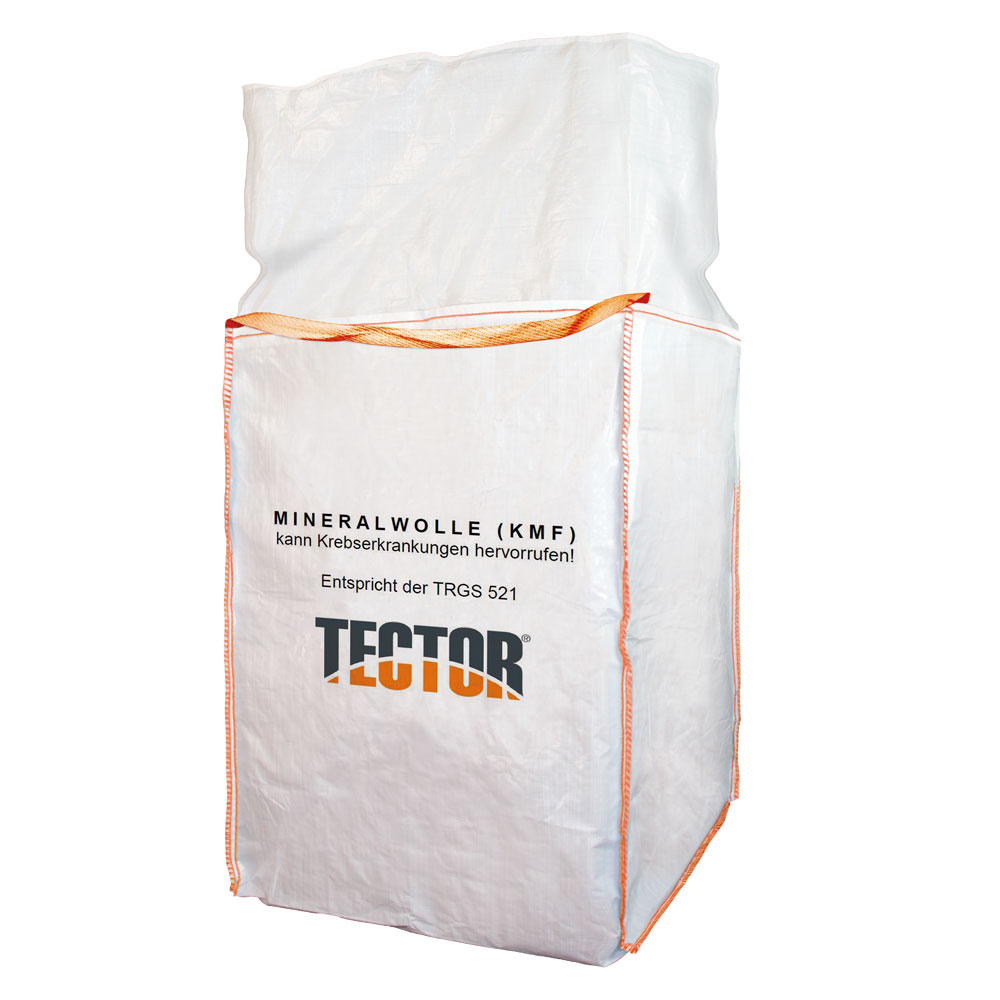 Big Bag für Mineralwolle, 90x90x120cm 2 Schlaufen,oben offen,Füllmenge 970l
