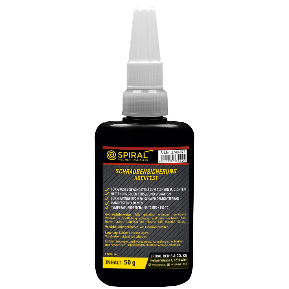 Schraubensicherung hochfest rot 50g sichern,dichten von großen Gewindeteilen