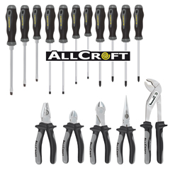 Zangen-+Schraubenzieher-Satz 16-teilig DIN/ISO,CV verchromt,2-Zonen-Isolierung