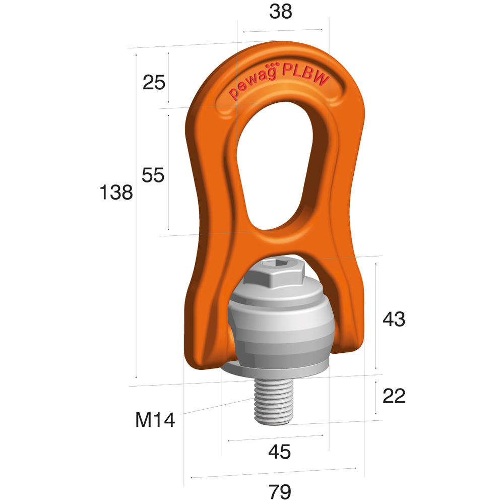 Ringschraube Nicralloy PLBW 1,3t - M14 optimiert auf Sicherheitsfaktor 5