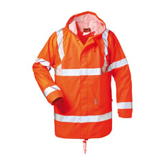 Warnschutz-PU-Regenjacke orange Gr. M EN 471-3, EN 343-3, EN 340, atmungsaktiv