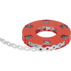 Montagelochband 10mx12mm VZ/0,7mm stark 5,5mm Lochung,für 5mm Schrauben