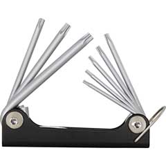 Torx-Stiftschlüssel-Satz 8-tlg.,TX9-TX40 in Taschen-Clip,Chrom-Van-Molybdän-Stahl