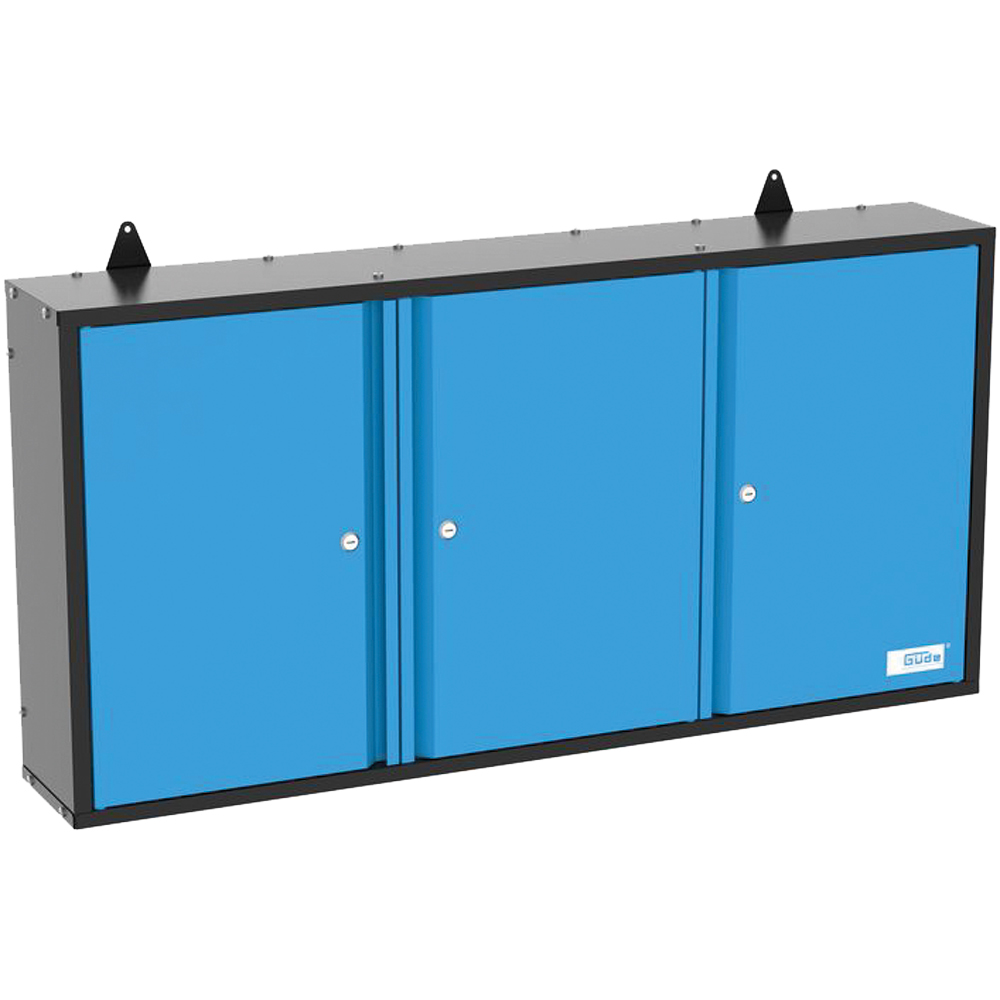 Wandschrank blau 1200x 600x200mm,3 Türen 3 Einlegeböden,Rückwand gelocht