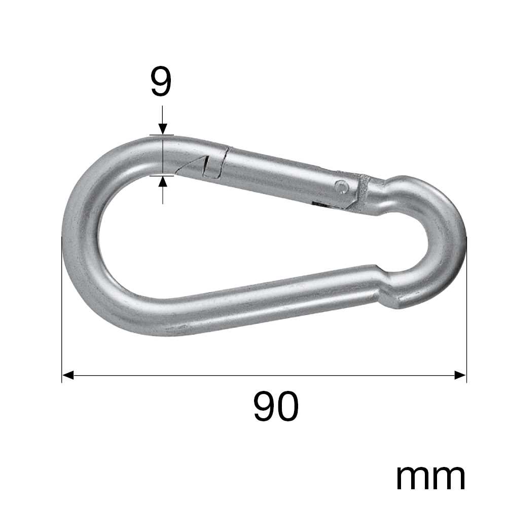 25 Stück Feuerwehrkarabiner - 90x9mm verzinkt