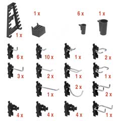 Haltersortiment 53-teilig,zu Lochplatte Art.Nr.8604-011