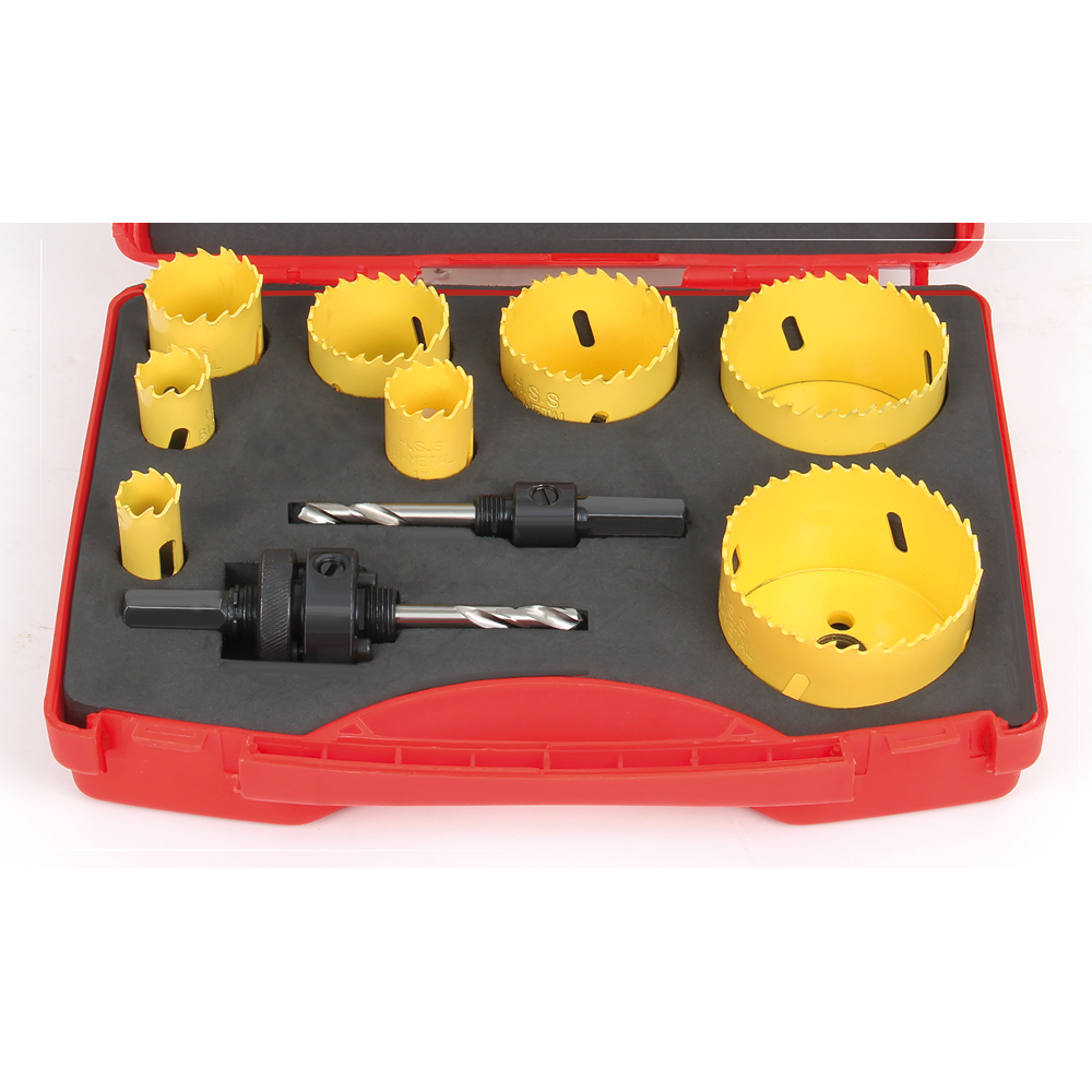 Lochsägen-Satz SUPER-ELEKTRIK 13-teilig 8 Lochsägen 17-68mm Aufnahme