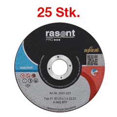 25 Stk.Trennscheiben RASANT PRO 115x1mm A60R-BFP Stahl/Inox,extra dünn