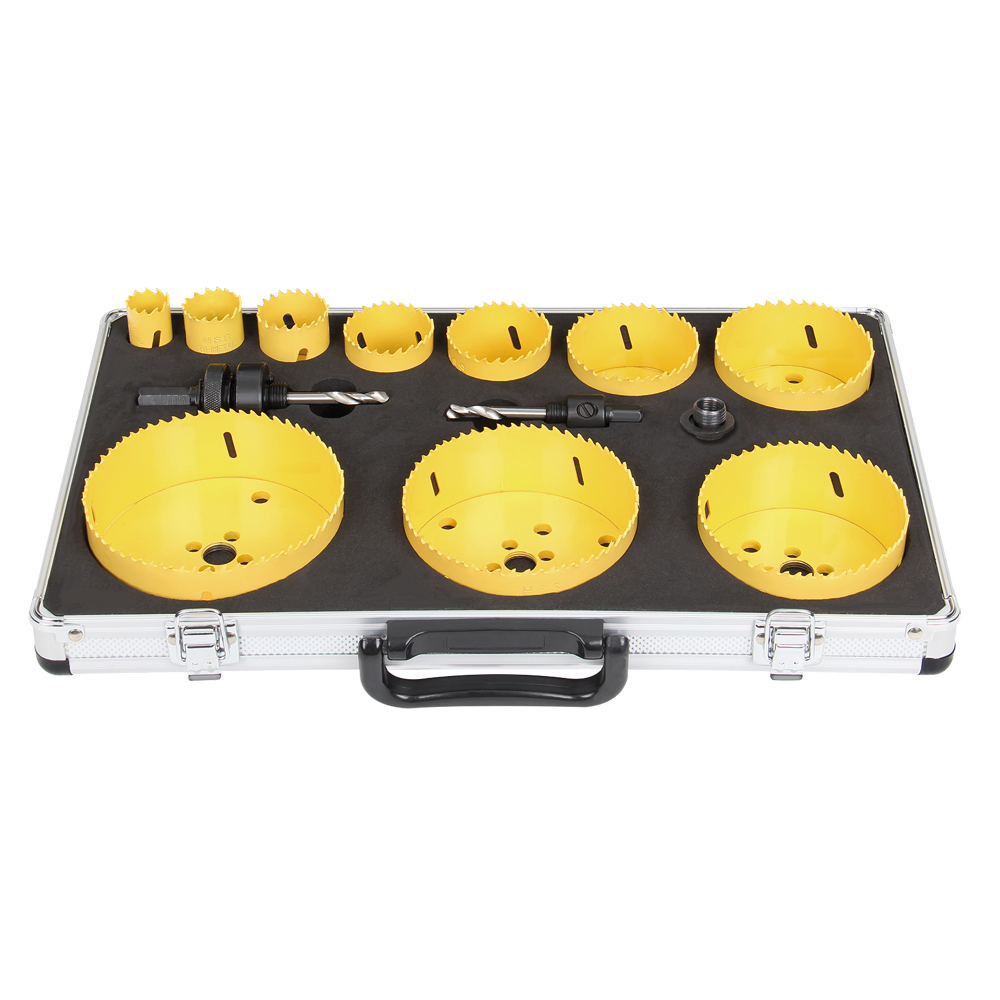 Lochsägen-Satz 15-teilig,10 Lochsägen 22-114mm 2 Adapter und Bohrer