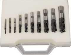 Schaftfräser-Satz,4-20mm,TiALN-PMX, 10-teilig,DIN844N,Stirnverzahnung