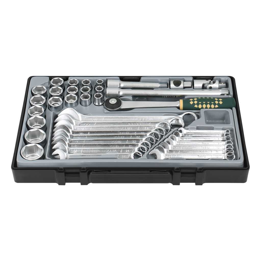 All-Montage-Kombi-Kassette 1/2" 40-tlg Nüsse 10-32mm Ring-Gabelschlüssel