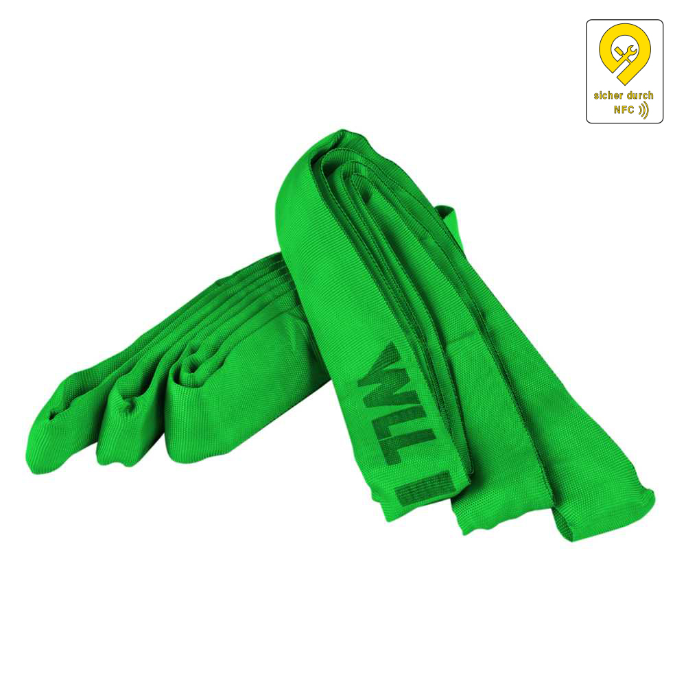 Rundschlinge RFID 2t - 3,0m Nutzlänge grün,nach EN 1492-2