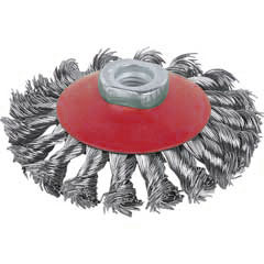 Zopfbürste SS-Kombi 100x13 0,5 Stahldraht gezopft,1-reihig,M14 Aufnahme