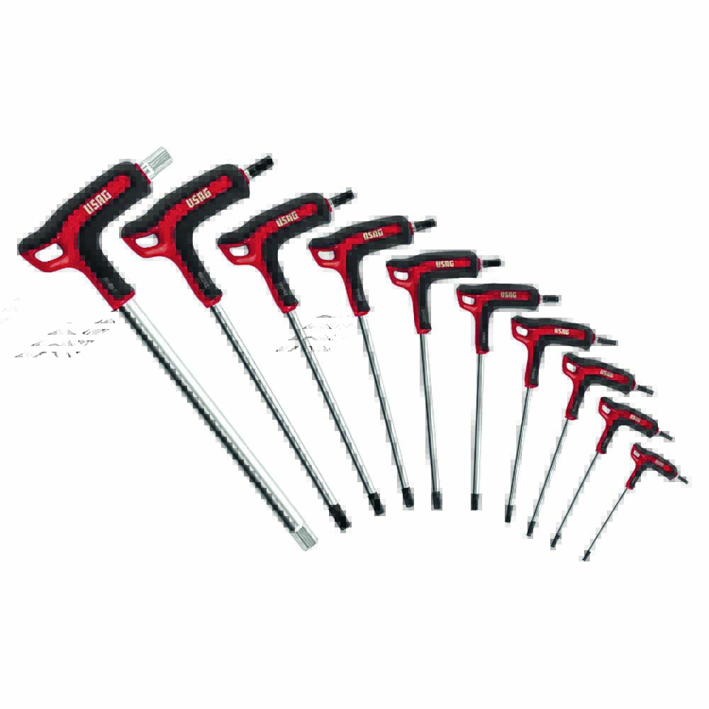 T-Griff-6-Kant-Schlüssel-Satz U280HG/SE 11-teilig,2-10mm,Vanadium-USAG-Extra