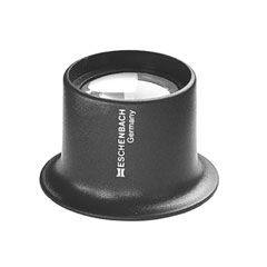 Uhrmacherlupe 10-fach,Kunststoff,Ø25mm bikonvexe Silikatlinse und Lüftungsloch