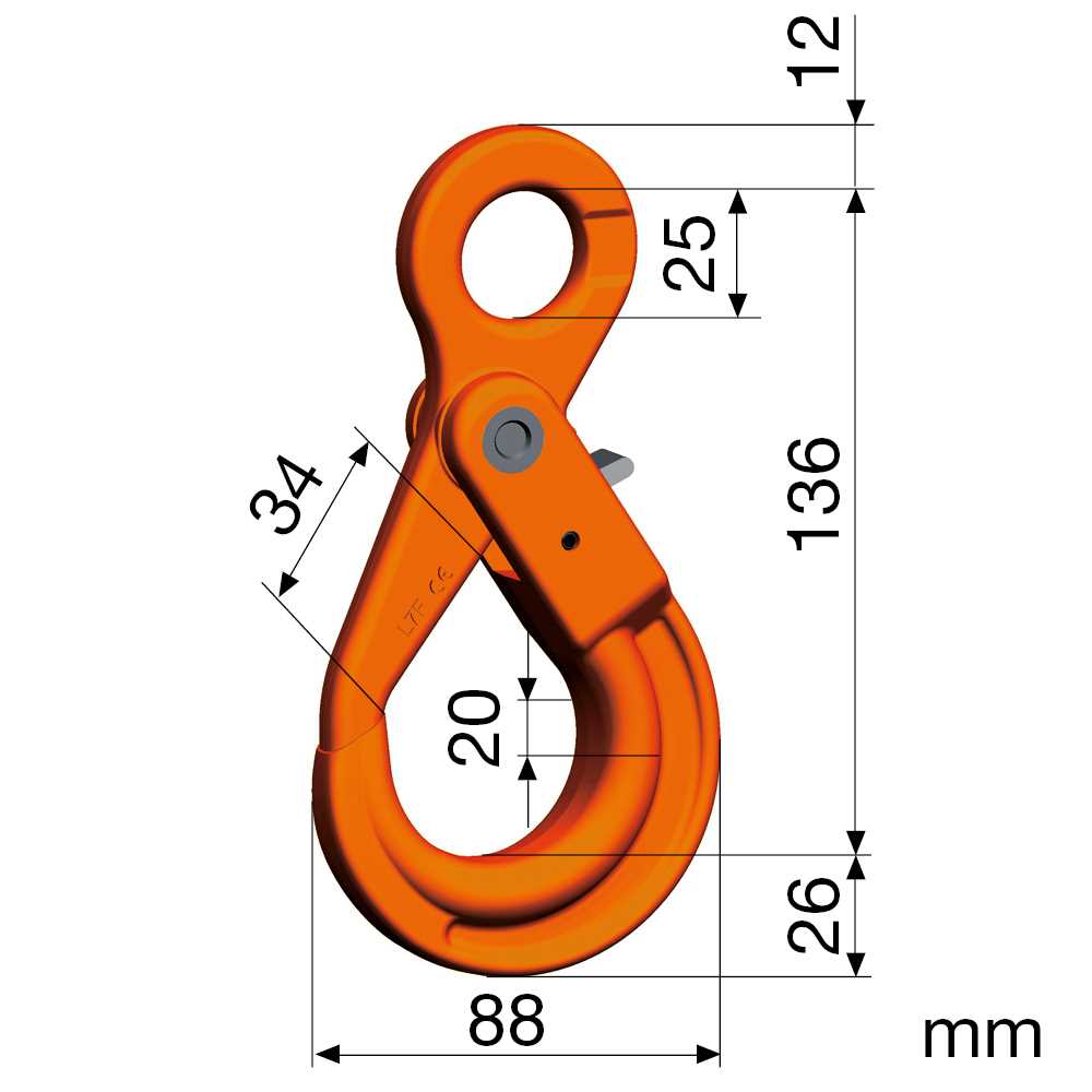 Sicherheitslasthaken Nicralloy LHW 7-8 mit Öse - G10,nach EN1677-3