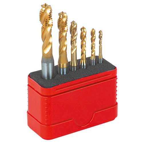 TIN-Maschinengewindebohrersatz M3-10 GRÜNRING,Grundloch,DIN371/C,HSSE-M35