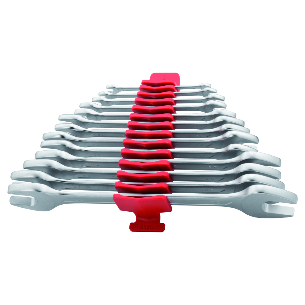 Gabelschlüssel-Satz 13-teilig,6x7-30x32 Vanadium-USAG-Extra verchromt,Kunststoff