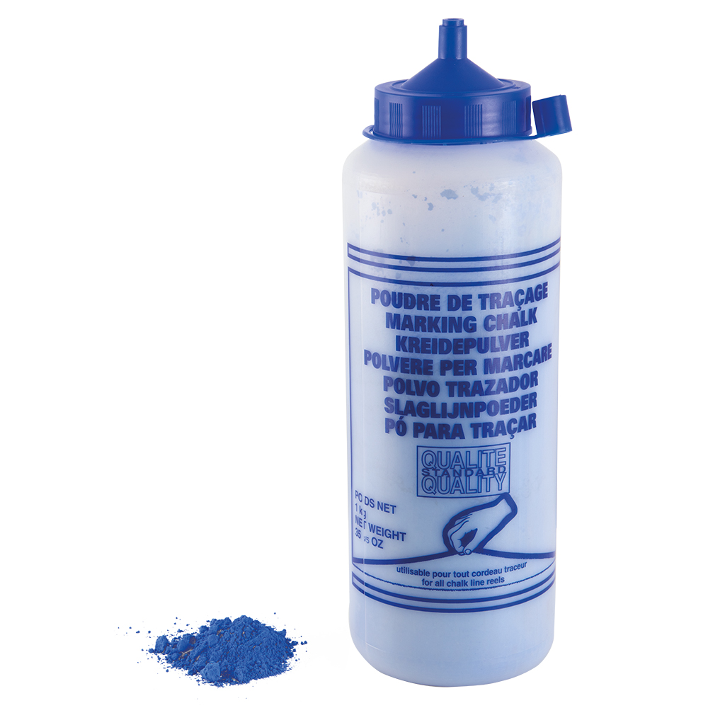 Markier-Kreide,1kg Pulver,blau,für Markier-Senklot in Kunststoffflasche