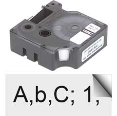 Thermoband schwarz-transparent 12mm,7m lang,in Kassette,für Dymo-Geräte