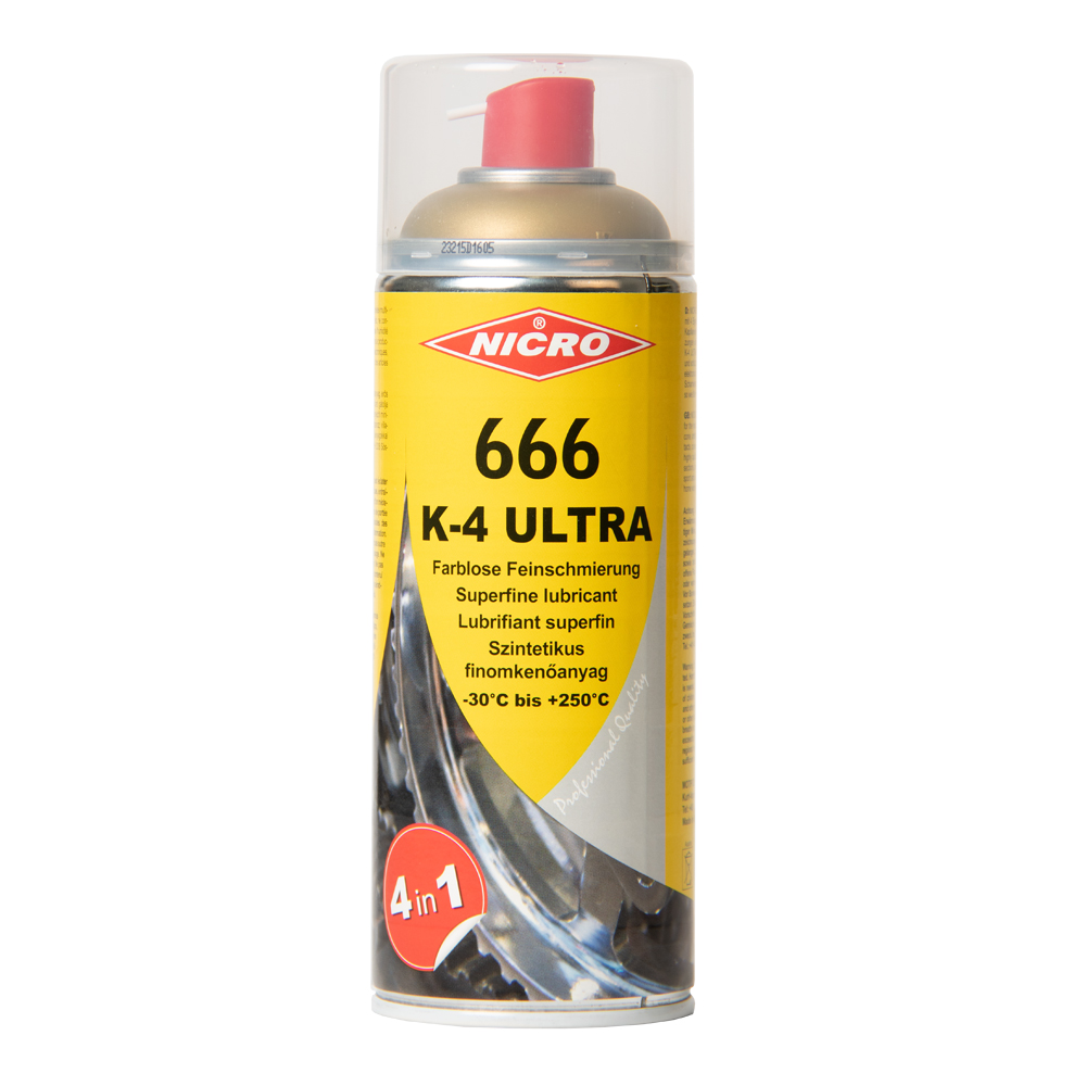 Schmierspray 400 ml K4 Ultra Synthetik Fein für Metall und Kunststoff