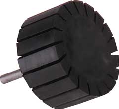 Rotorschleifbandkörper 15x30mm aus Gummi geschlitzt,mit 6mm Schaft-Ø