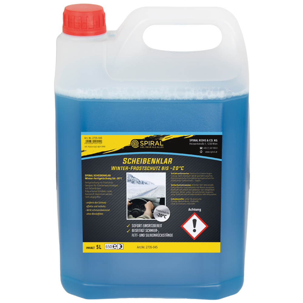 Scheibenklar mit Frostschutz bis -20°C 5 Liter Kanister, Fertiggemisch
