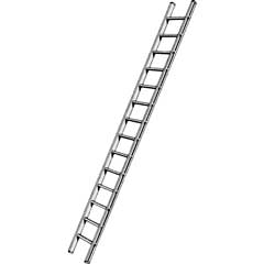 Alu-Sprossenanlegeleiter 4m Gummifüße,vernietete Sprossen