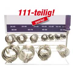 Schlauchklemmensortiment 111-teilig 8-80mm Ø,sortiert,verzinkt
