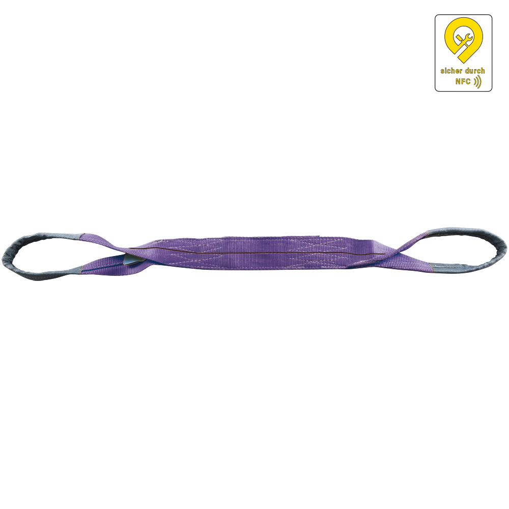 Hebeband RFID violett,30x6000/WLL 1t Form B2,verst. Endschlaufen,EN 1492-1