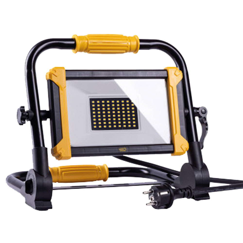 LED Strahler 50W 6500lm, 230V IP65/IK08,5m Kabel,Klapp-Tragegestell