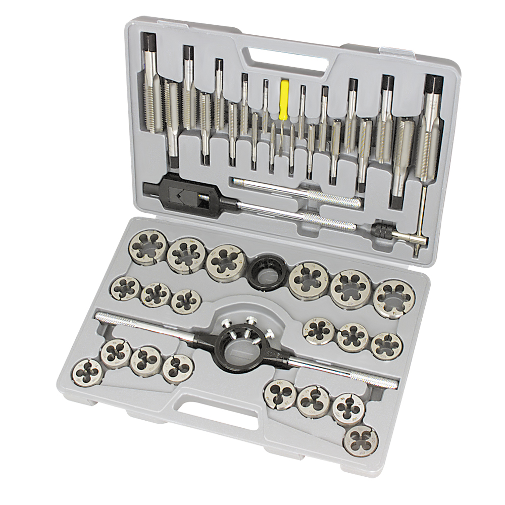 Gewindeschneidkassette 1/4-1" UNC+UNF 45-tlg.,WHIRL-CUT,Gewindebohrer+Zubehör