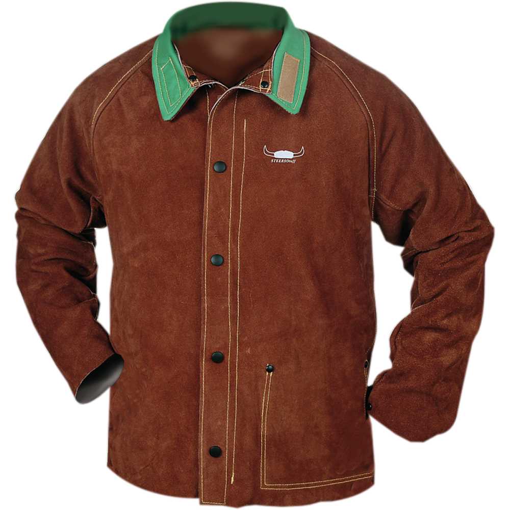 Schweißerjacke LAVA Gr.2XL braunes geschmeidiges Leder,91 cm lang