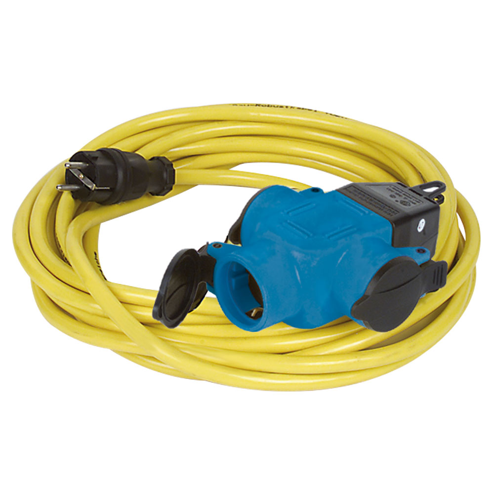 Verlängerungskabel 230V/16A,3m 3x1,5mm² Baurobust K35,IP44,3-fach Kupplung