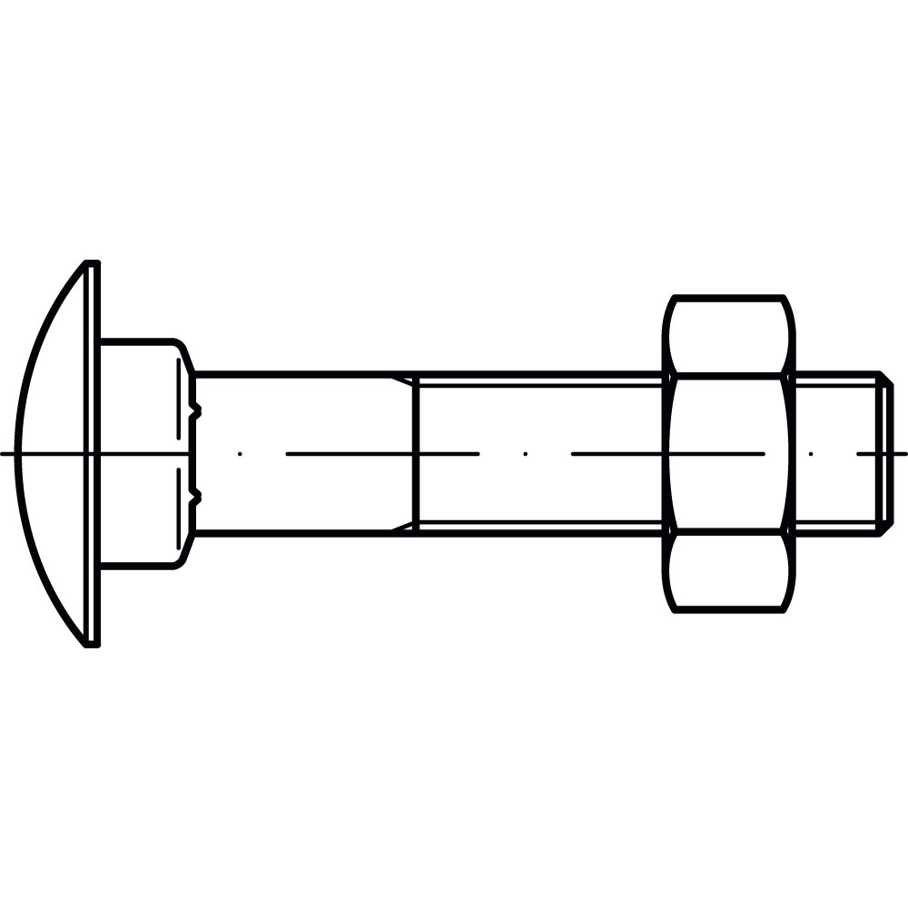 Torbandschraube DIN 603 o.Mu M 12 x 30 8.8 A2K GALV. VERZINKT VE=100